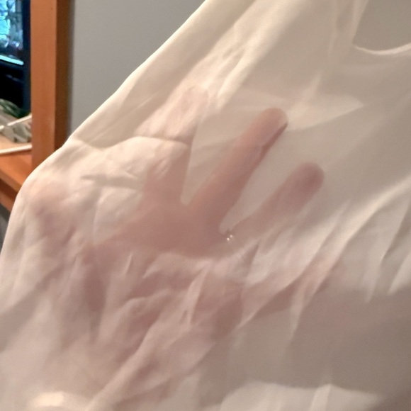 Bluenotes Sheer White Sleeveless Jeweled Blouse Womens Sz M Rhinestone Bedazzle - Picture 5 of 9